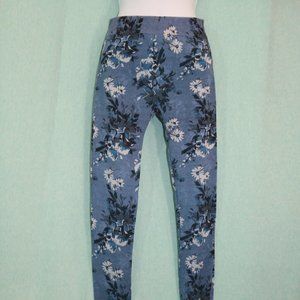 Denim blue Floral Print Leggings